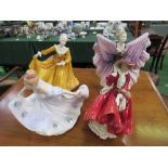 Royal Doulton figurines: Isadora, Kirsty, Kathy & Top of the Hill (a/f). Estimate £45-60