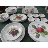 Portmeirion Pomana table ware: 33 pieces including flan dishes & a bowl