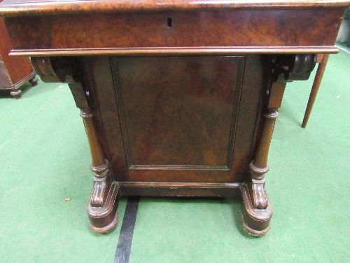 Victorian burr walnut Davenport with secret drawer, 64cms x 62cms x 87cms. - Image 6 of 6