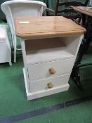 Cream painted pine topped bedside cabinet. Estimate £10-20