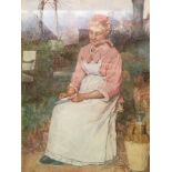 Framed & glazed watercolour entitled 'Village Maid' signed Norman M MacDonald. Estimate £250-280