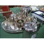 Silver plate tray, Elkington 4 piece silver plated tea set & jug. Estimate £20-30