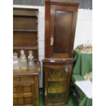 Modern wall mounted glazed door corner cabinet & a corner cabinet. Estimate £15-25