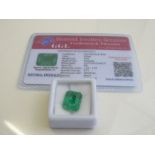 Natural emerald cut emerald, weight 9.20 carat, with certificate. Estimate £50-70.