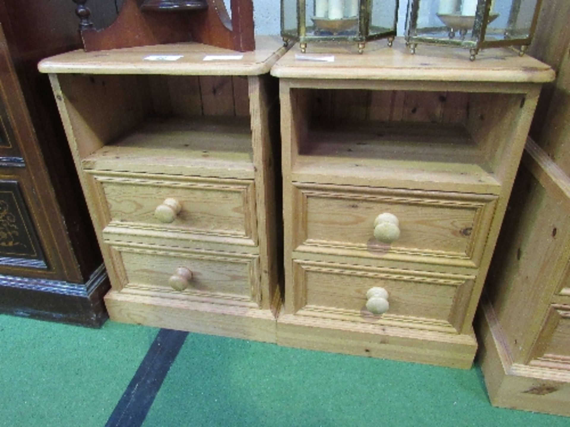 2 pine bedside cabinets with drawers, 43cms x 38cms x 65cms. - Image 2 of 2