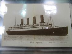 Folder containing various postcards including Aquitana (Cunard Line), Nicholas II of Russia & Jersey