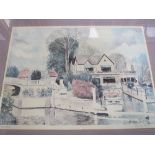 Framed & glazed limited edition print of Boulter's Lock & a framed & glazed Degas print. Estimate £