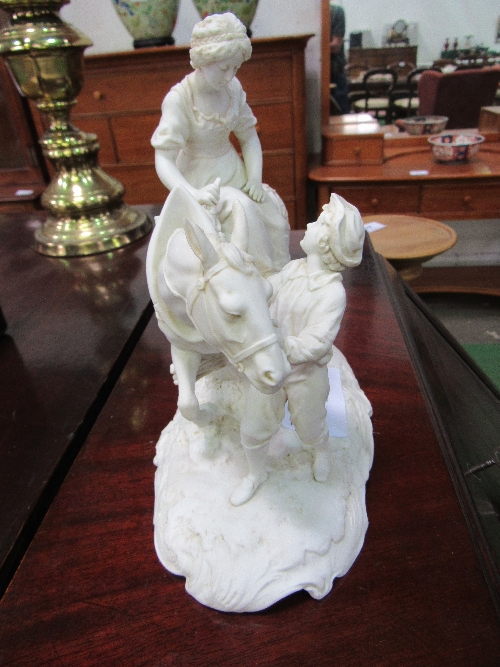 Parian china figurine of a young man & a young lady on a horse. Estimate £20-30 - Image 3 of 5