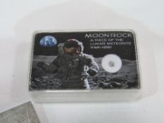 Piece of the Lunar Meteorite moon rock & other Meteorite scraps. Estimate £40-50