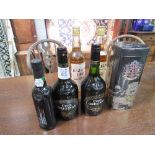 3x 75cl whisky, 1x 70cl sherry, 1x 75cl sherry & 1x 37.5cl port. Estimate £30-40