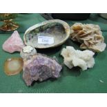 4 pieces of crystal & mother of pearl shell. Estimate £30-50