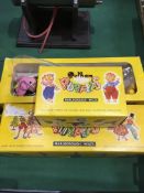 3 Pelham puppets: Cat, Mitzi & Caterpillar. Estimate £30-40