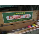 Boxed Jacques croquet set. Estimate £80-100