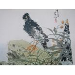 6 unframed oriental prints in original folder (bird related). Estimate £100-120