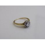 18ct diamond cluster ring, size L, weight 3.0gms. Estimate £200-250.