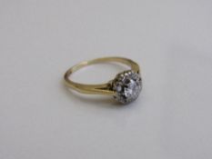 18ct diamond cluster ring, size L, weight 3.0gms. Estimate £200-250.