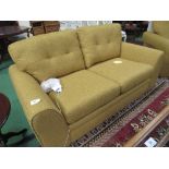 Brand new mustard coloured 2 seater sofa & matching armchair (retail price £650).