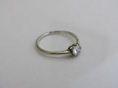 18ct white gold & platinum solitaire diamond ring, size K, weight 1.2gms. Estimate £60-80