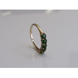 9ct gold & green garnet ring, size R 1/2, weight 1.5gms. Estimate £50-80.