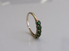 9ct gold & green garnet ring, size R 1/2, weight 1.5gms. Estimate £50-80.