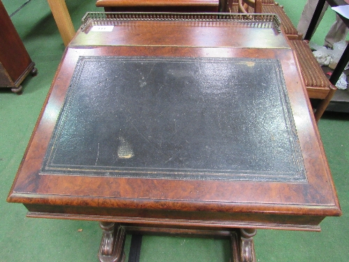 Victorian burr walnut Davenport with secret drawer, 64cms x 62cms x 87cms. - Image 2 of 6