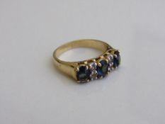 Sterling silver blue stone costume ring, size N. Estimate £20-40.