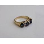 Sterling silver blue stone costume ring, size N. Estimate £20-40.