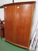 Cherry wood double wardrobe by Willis & Gambier, 140cms x 66cms x 197cms. Estimate £30-50
