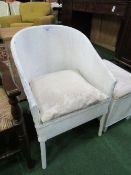 Lloyd Loom style chair & ottoman style storage box. Estimate £10-20