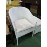 Lloyd Loom style chair & ottoman style storage box. Estimate £10-20