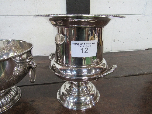 2 EPNS wine coolers & an EPNS large punchbowl with handles. Estimate £20-30. - Image 4 of 5