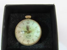 Swiss made Titus 17 jewels miniature bulls-eye, crown wind ball shape watch, gold plated crown &