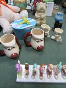 Steiff bear, Snow White & 7 dwarfs toast rack, 2 egg cups, 2 Wallace & Gromit mugs & other novelty