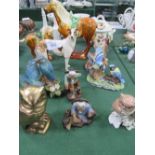 2 Tang horses, china long dog & 8 other decorative figurines. Estimate £20-30