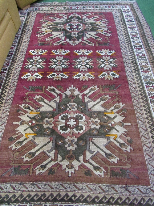 Turkish brown ground rug, 240cms x 160cms. Estimate £30-50