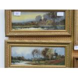 2 framed oils on board both cottage & river scenes. Estimate £100-120