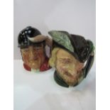 Royal Doulton character jugs: Gone Away & Robin Hood.