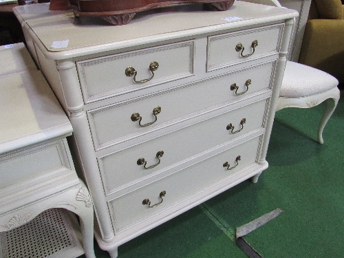 Cream coloured chest of 2 over 3 drawers by Laura Ashley, 90cms x 48cms x 87cms. Estimate £50-60 - Image 2 of 2