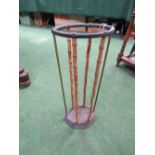 Artis of Birmingham bamboo/brass umbrella/stick stand. Estimate £20-30