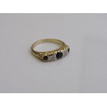18ct gold, diamond & sapphire ring, size M, weight 4gms. Estimate £750-800