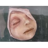 French anatomical wax death mask of a one eyed toddler. Estimate £90-120