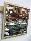 Parcel gilt framed square bevel edge mirror, 60cms x 60cms. Estimate £15-25
