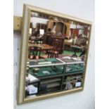 Parcel gilt framed square bevel edge mirror, 60cms x 60cms. Estimate £15-25