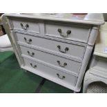 Cream coloured chest of 2 over 3 drawers by Laura Ashley, 90cms x 48cms x 87cms. Estimate £50-60