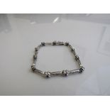 14ct white gold, diamond & sapphire bracelet, weight 8gms. Estimate £500-550