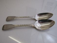 Georgian silver serving spoon, London 1824, weight 2.5oz & a Georgian silver serving spoon, London