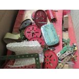 Box of vintage Meccano with instructions. Estimate £20-40