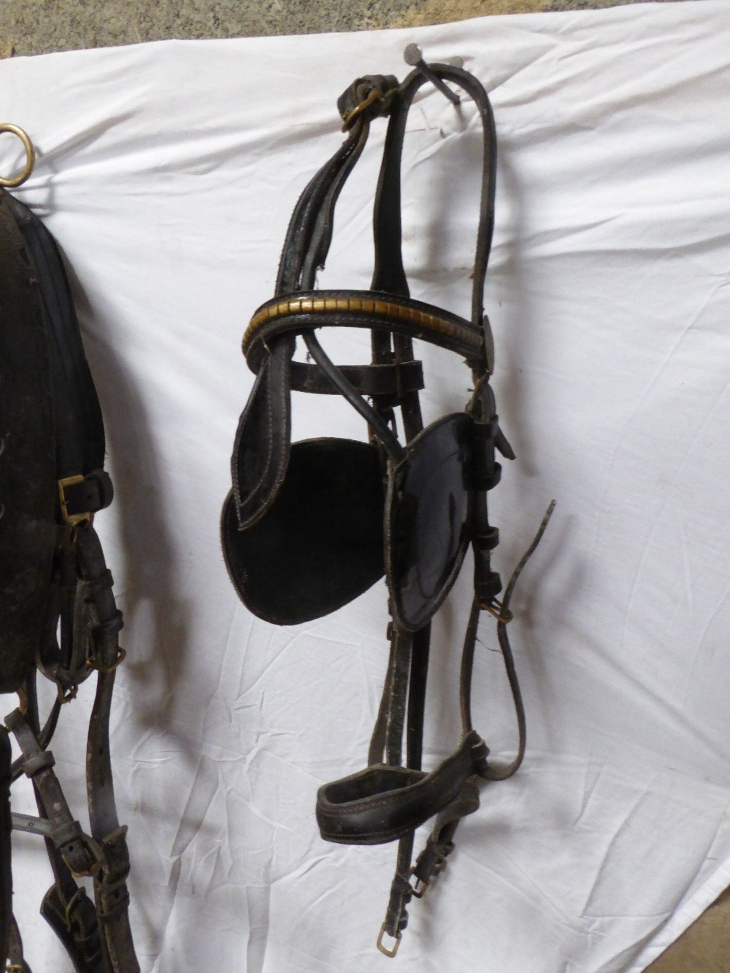 Set of black/patent light harness with breastplate, pad, bridle, breeching and crupper - Image 3 of 3