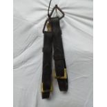 Pair of pole straps with brass buckles