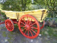 Yorkshire Wolds Wagon completely rebuilt by Rodney Greenwood in 2007; painted yellow with pale green